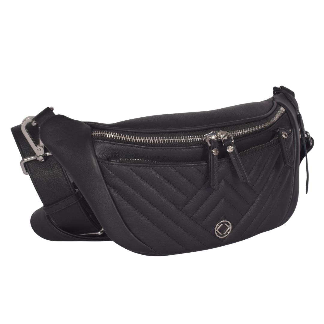 Murphy Black Leather Bum Bag - - Drop 2 Dec Delivery