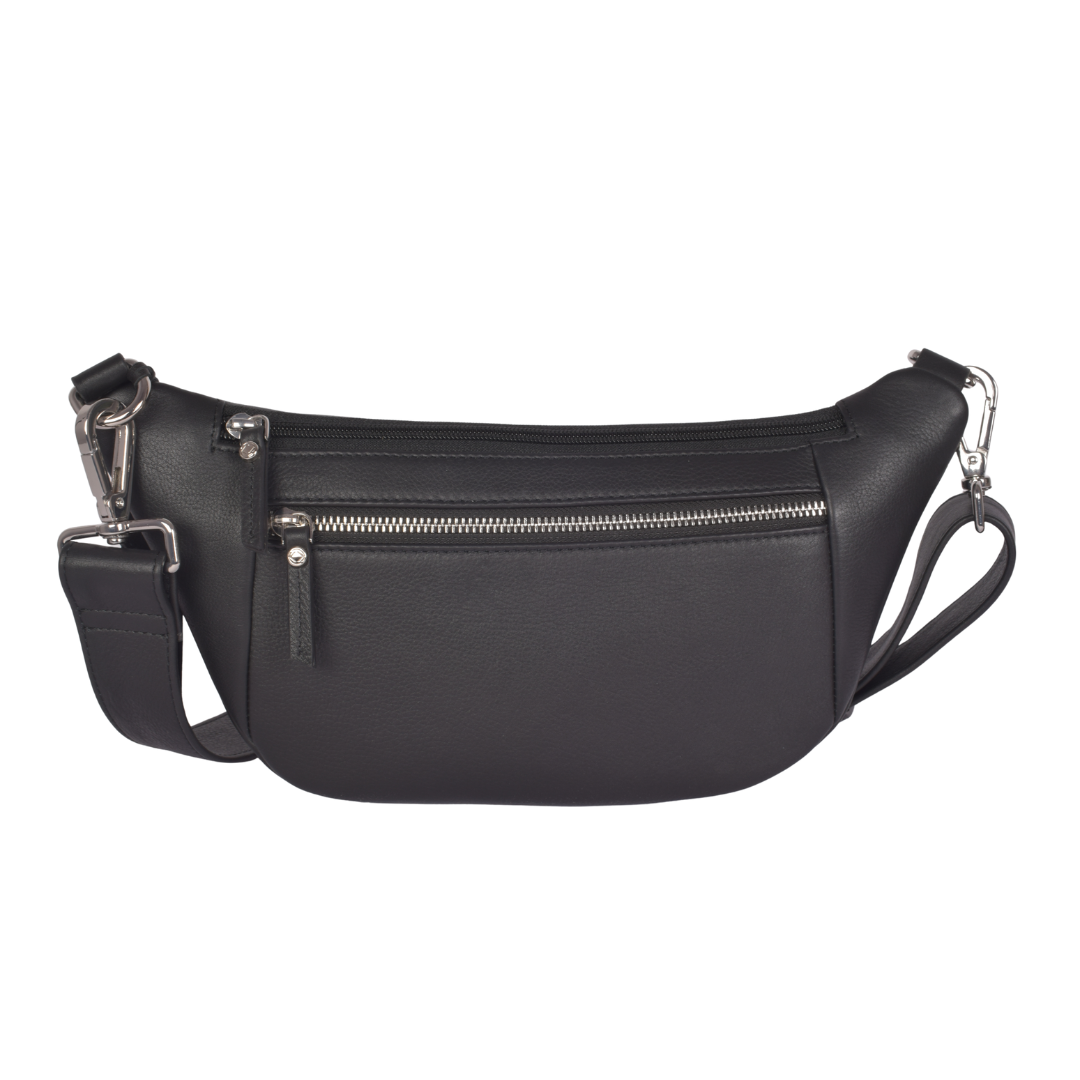 Murphy Black Leather Bum Bag - - Drop 2 Dec Delivery