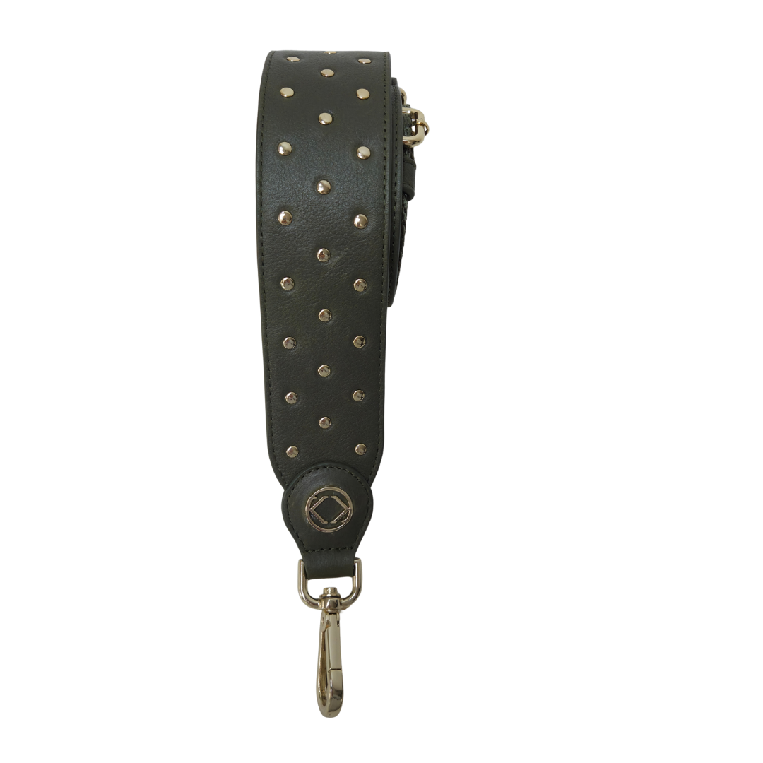 Stevie Studded Olive Leather Strap