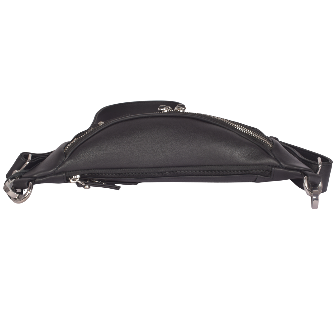 Murphy Black Leather Bum Bag - - Drop 2 Dec Delivery