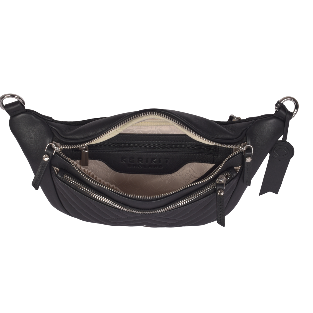 Murphy Black Leather Bum Bag - - Drop 2 Dec Delivery