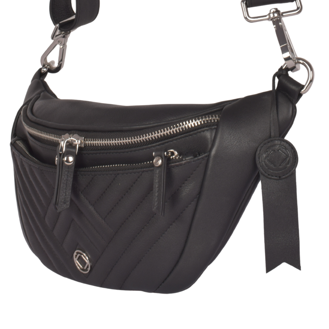 Murphy Black Leather Bum Bag - - Drop 2 Dec Delivery