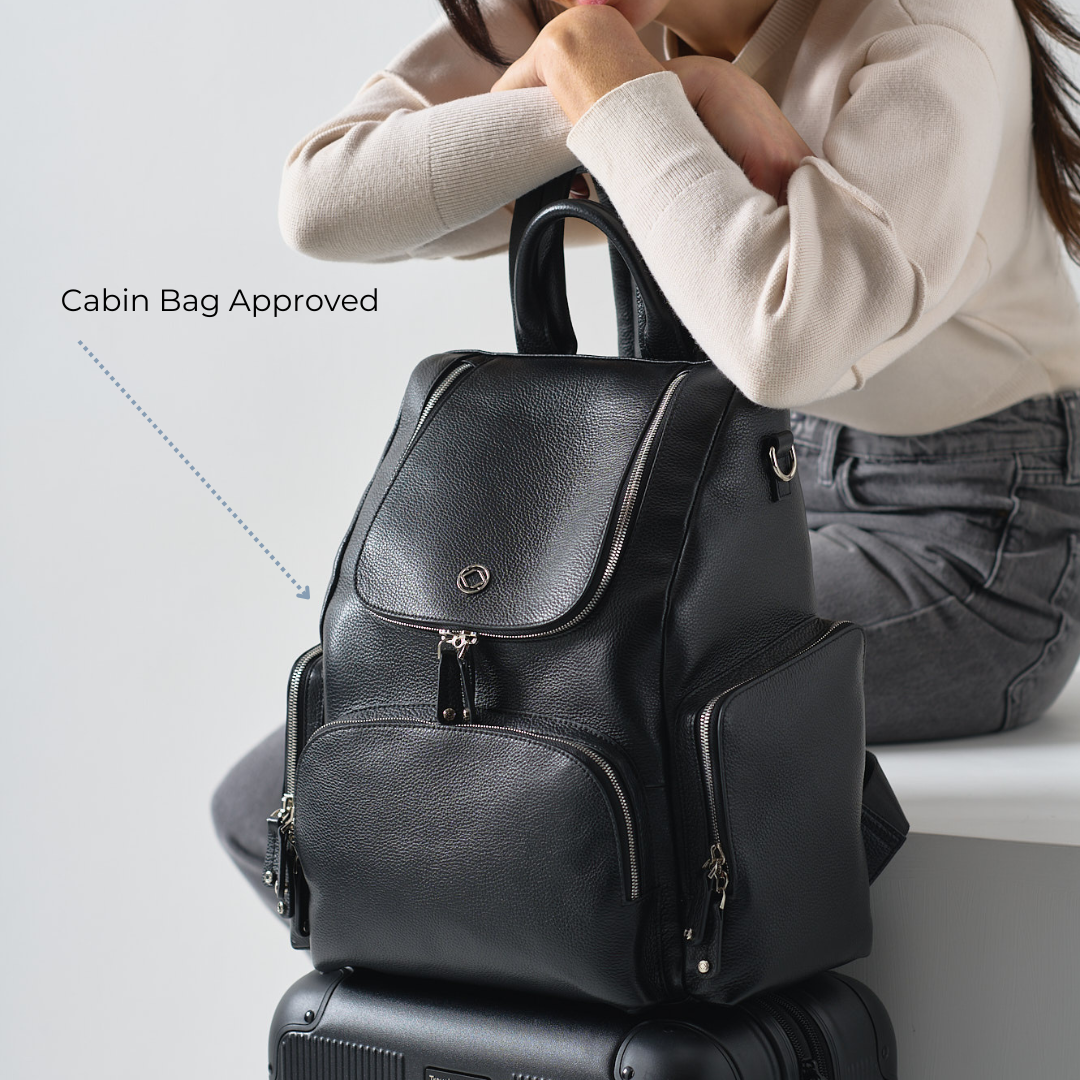 #color_Black Silver, Leather hand bags, Back pack, Travel bags, Amber black leather backpack