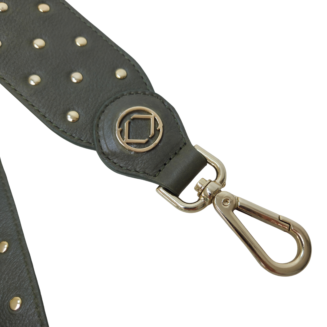 Stevie Studded Olive Leather Strap