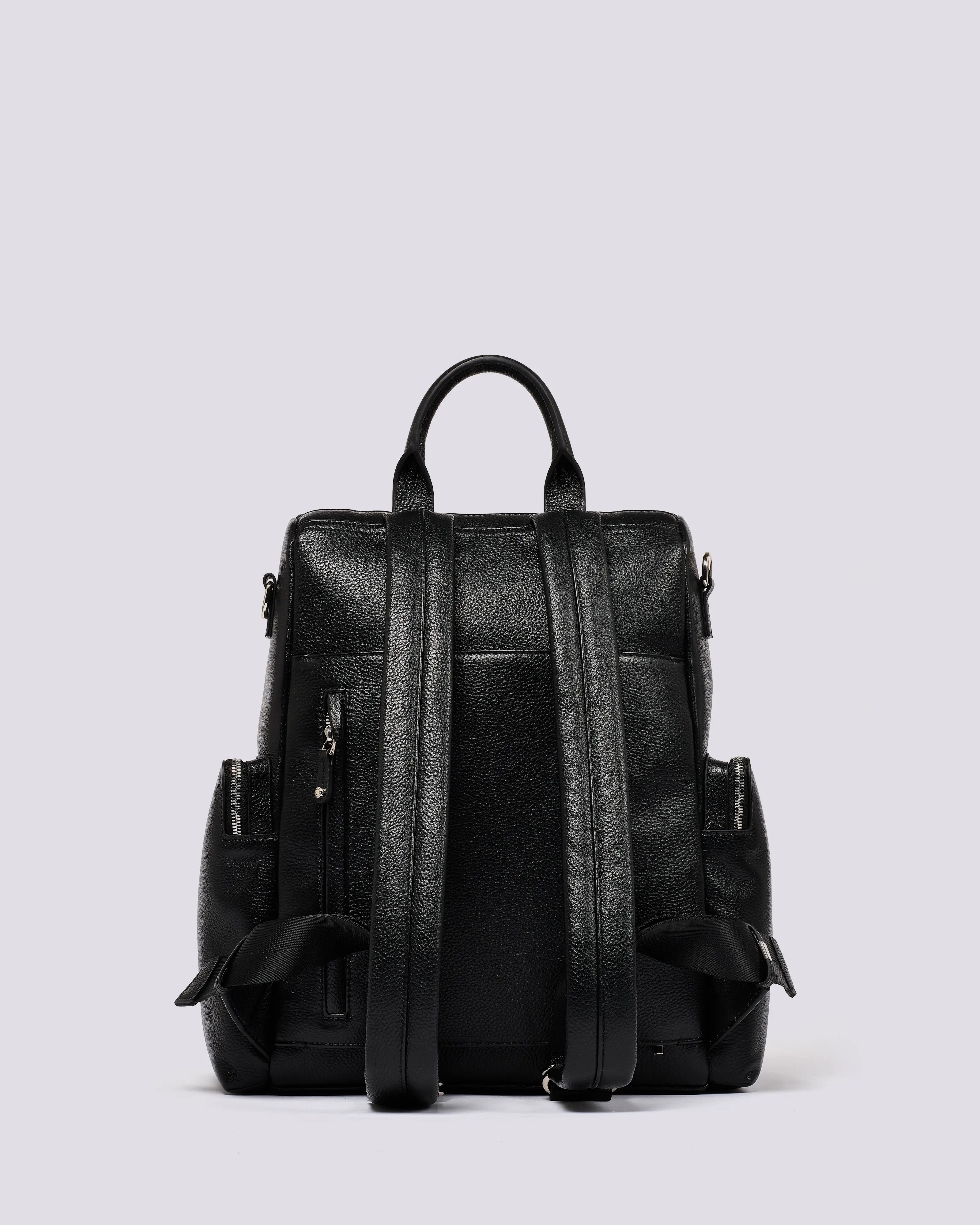 #color_Black Silver, Amber Leather Backpack