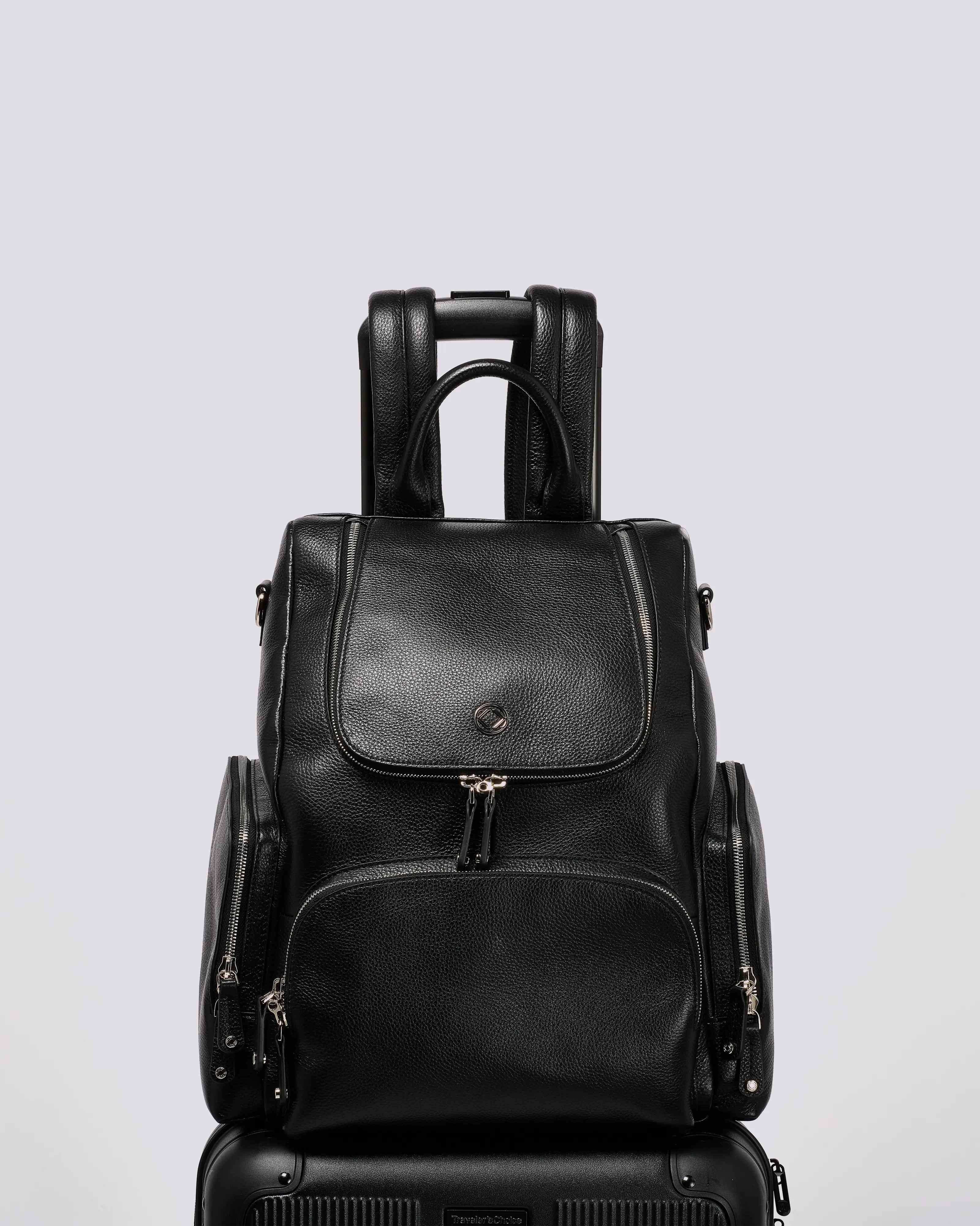 #color_Black Silver, Amber Leather Backpack