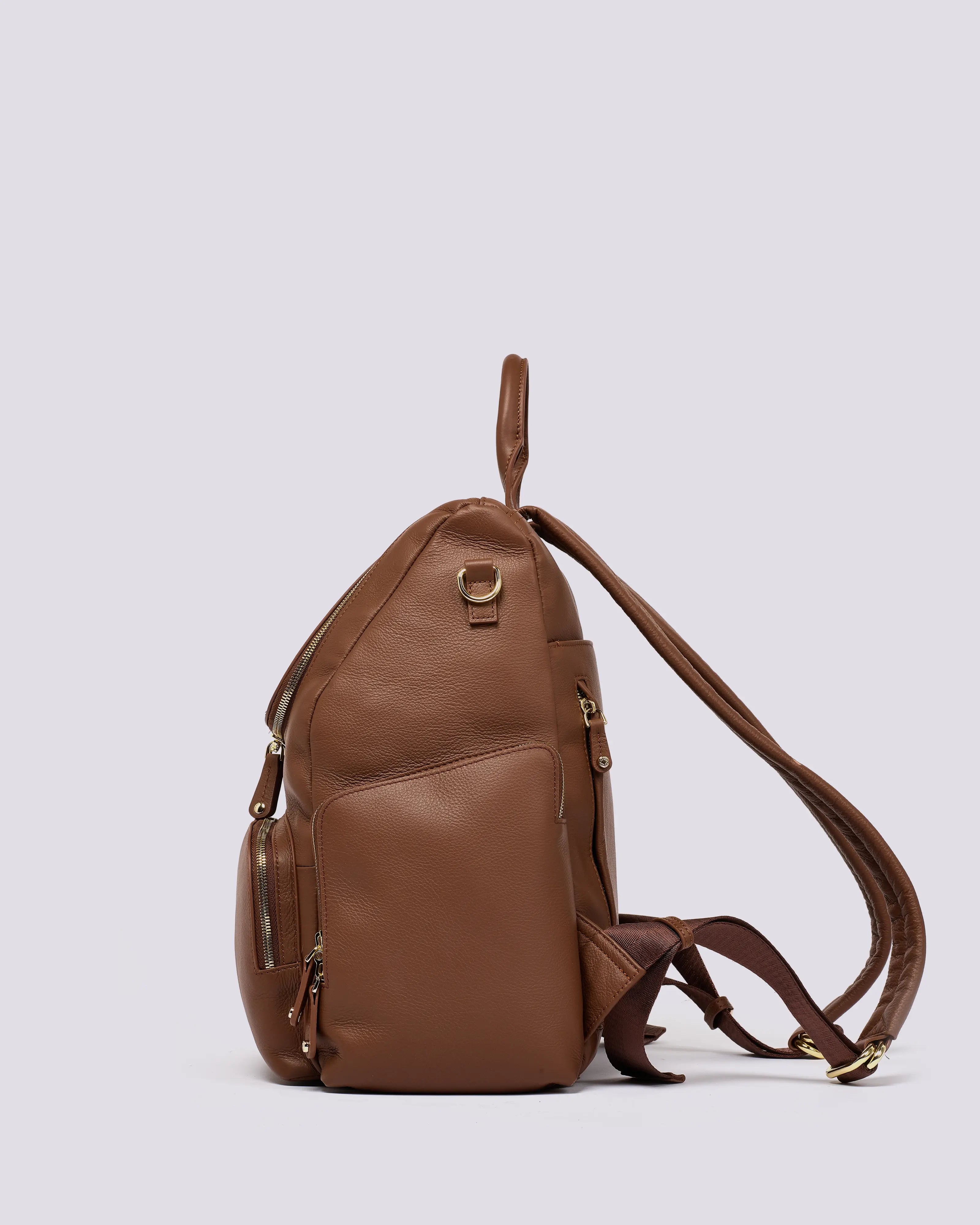 #color_Nutshell Gold, Amber Leather Backpack