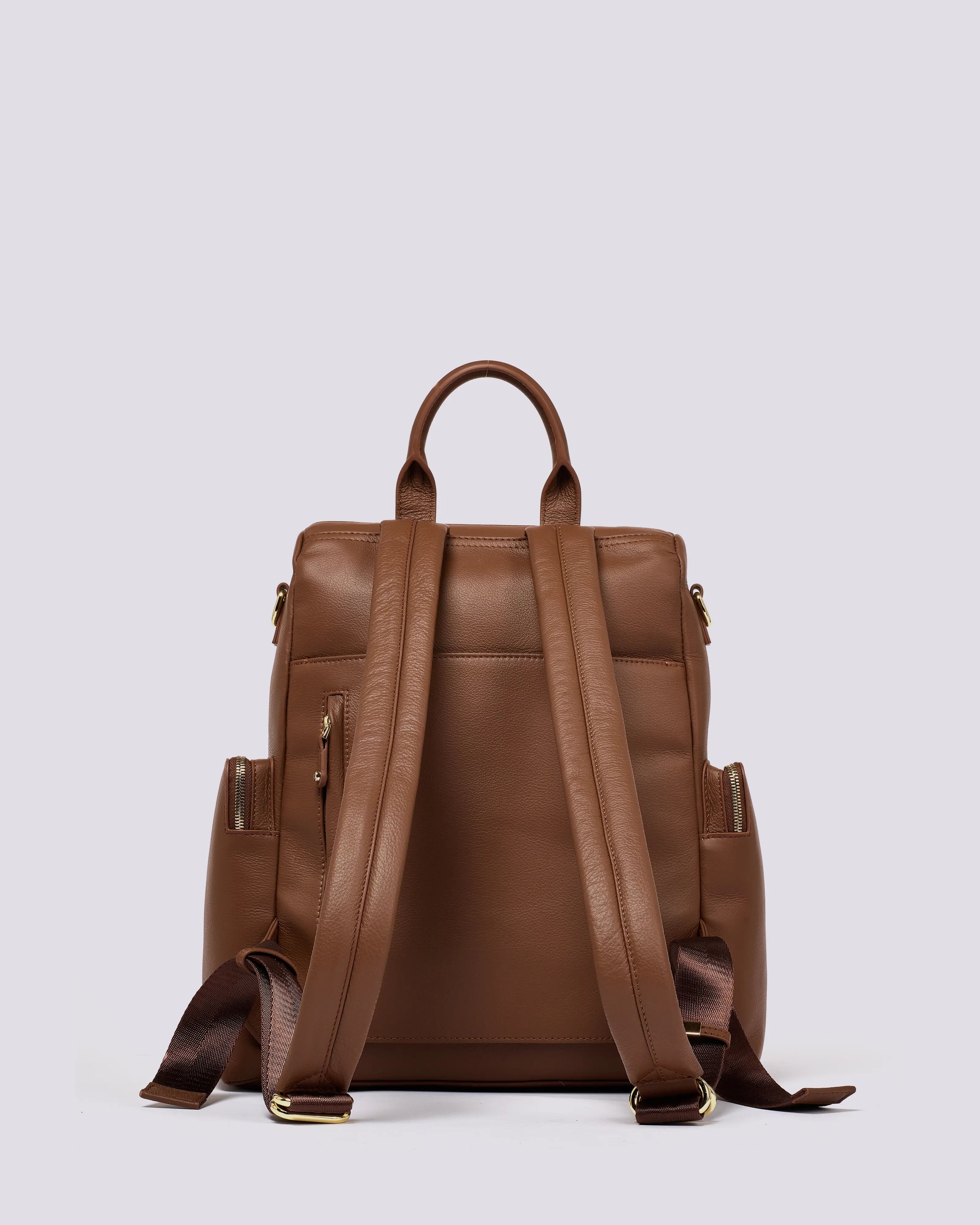 #color_Nutshell Gold, Amber Leather Backpack