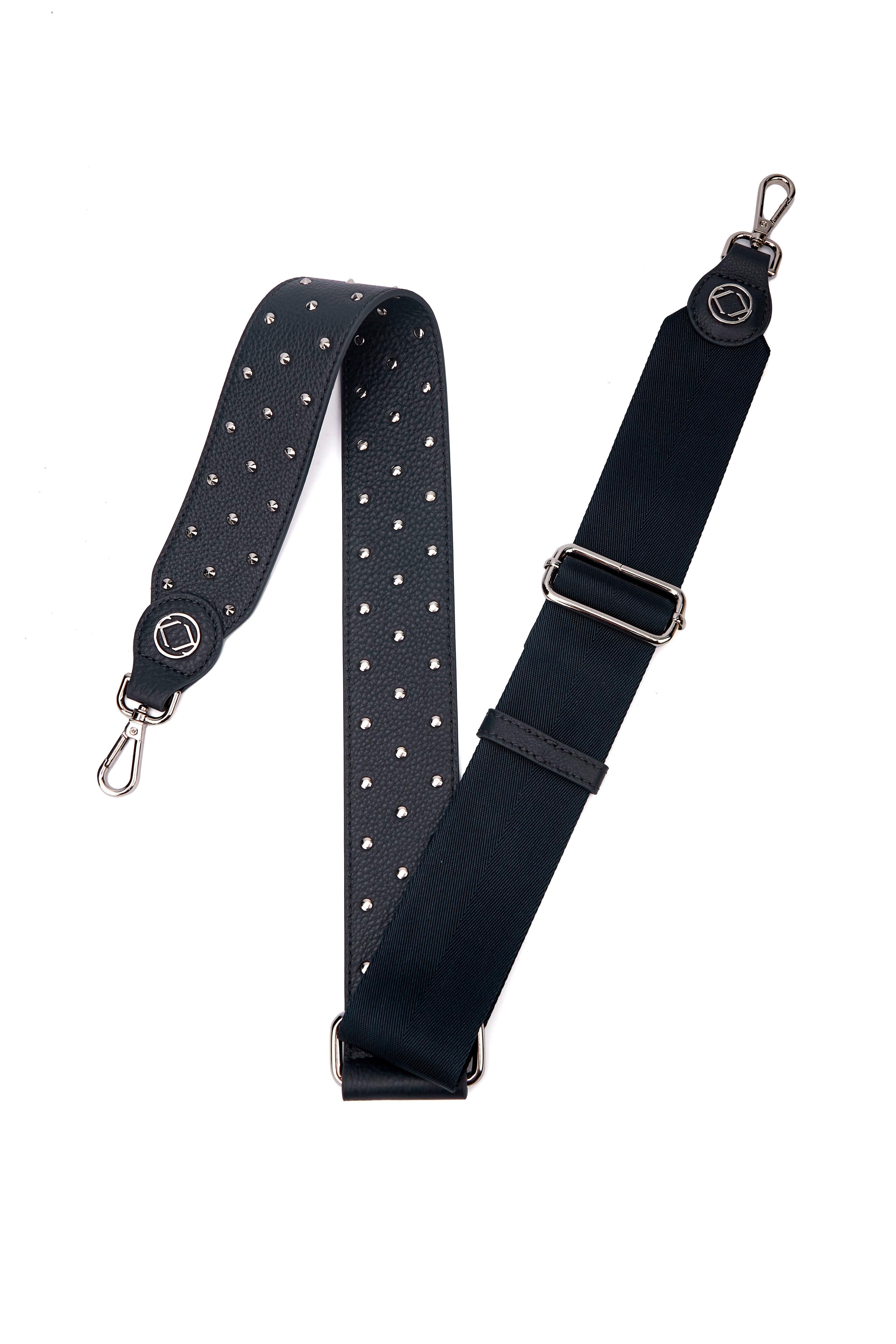 NAVY LEATHER BAG STRAP