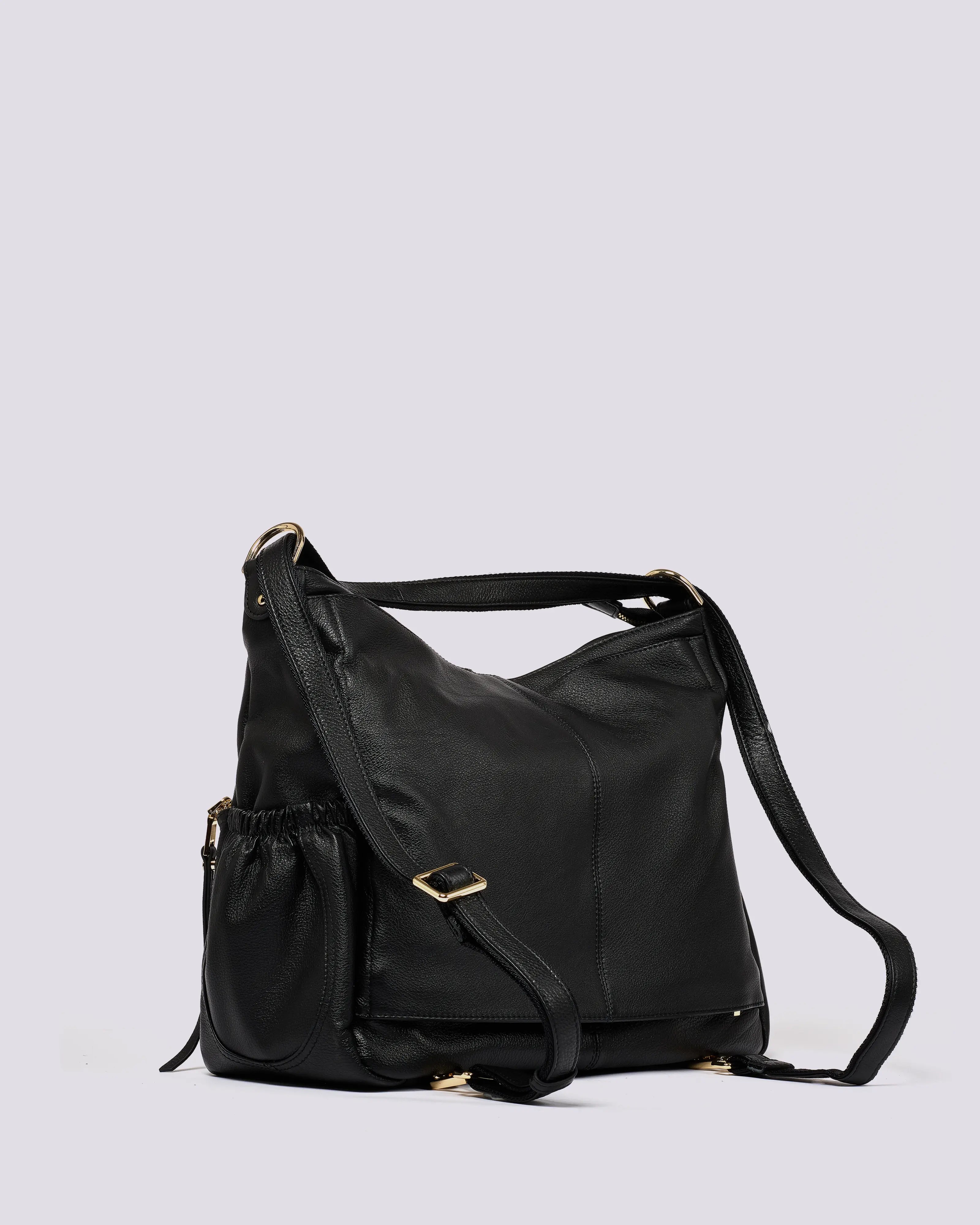 #color_Demi Black, Black Leather Work Bag, Travel Bag, Lennox Black Leather Crossover Bag