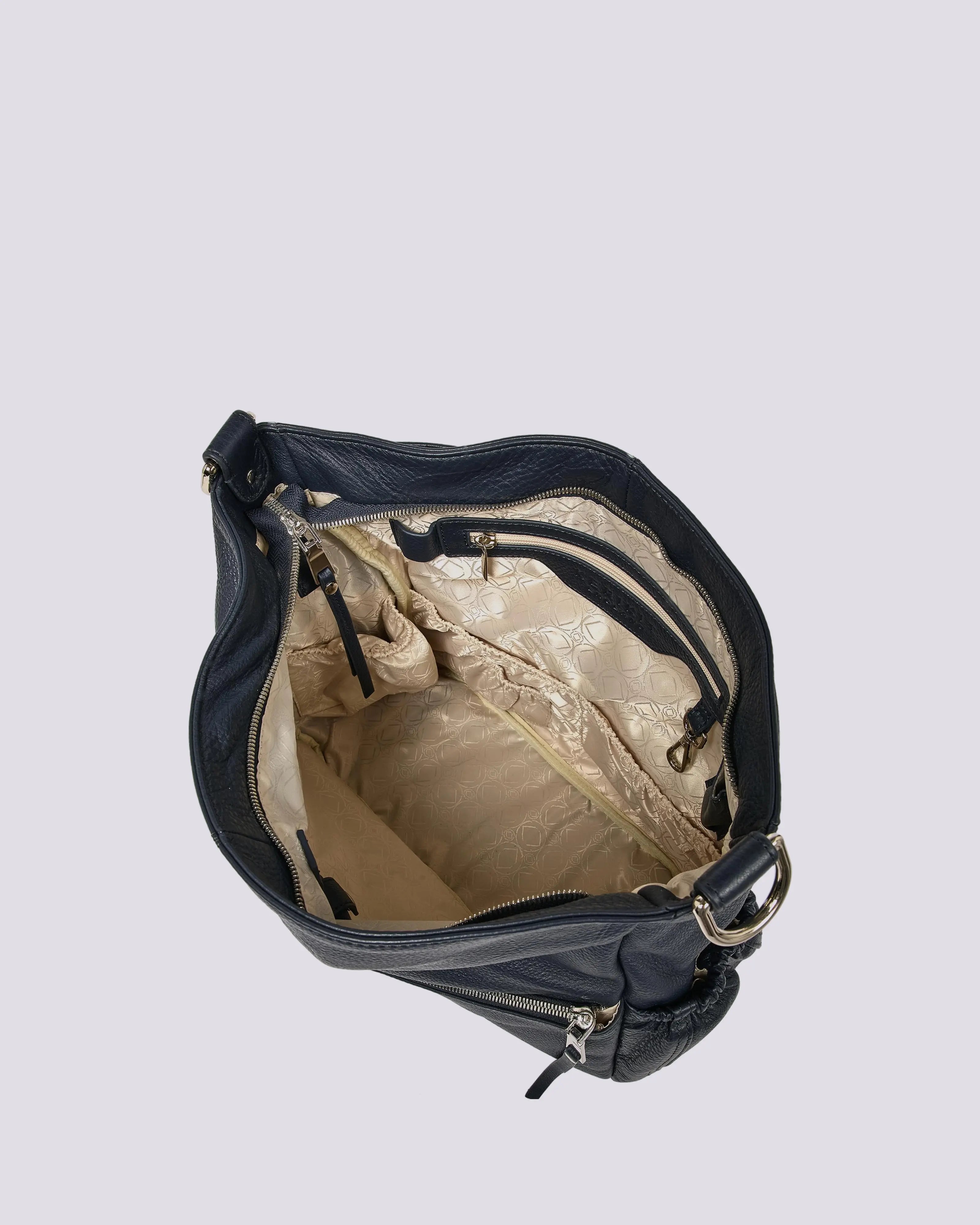 #color_Demi Black, Black Leather Work Bag, Travel Bag, Lennox Black Leather Crossover Bag