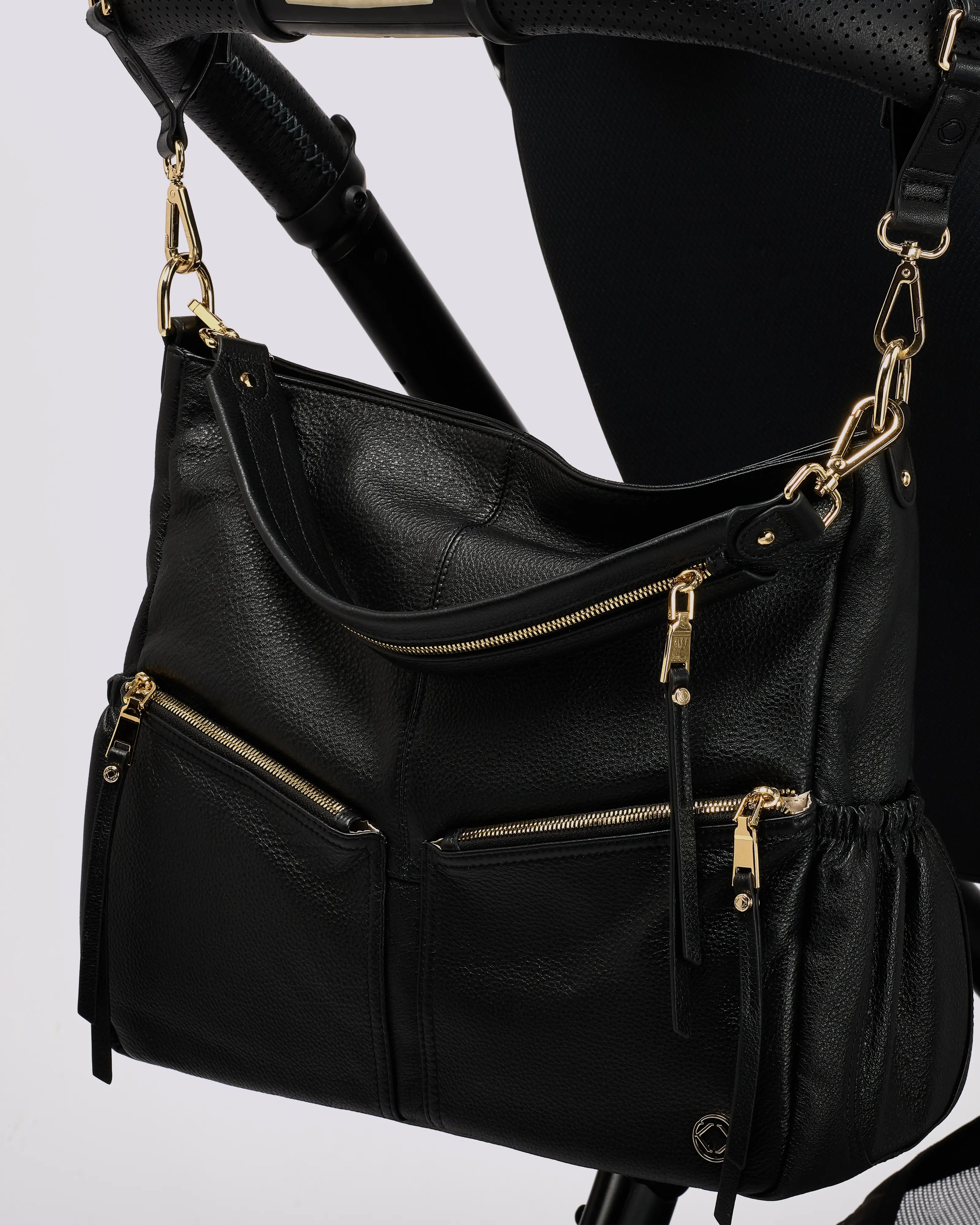 #color_Demi Black, Black Leather Work Bag, Travel Bag, Lennox Black Leather Crossover Bag