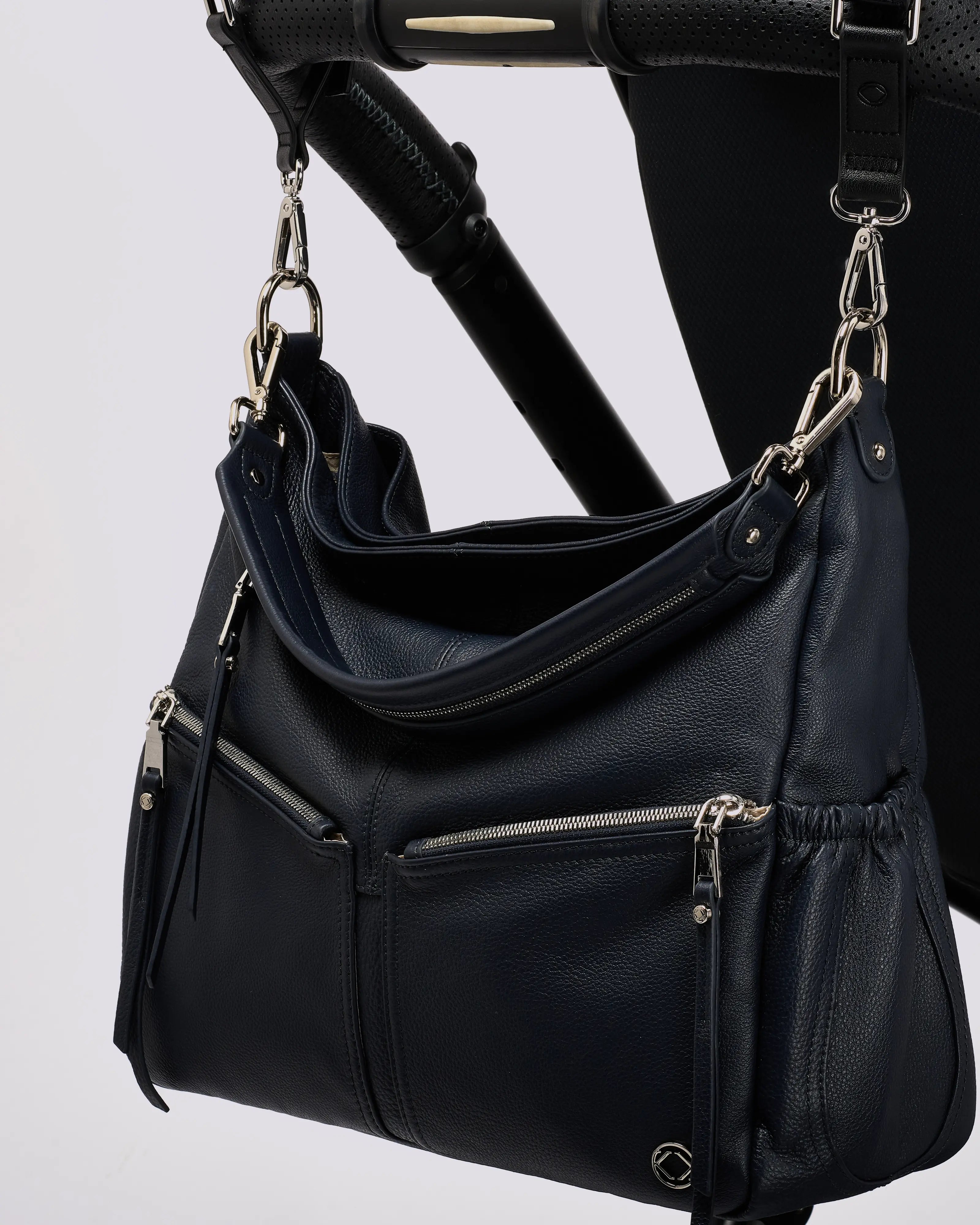 #color_Demi Navy, Navy Leather Work Bag, Travel Bag, Lennox Black Leather Crossover Bag