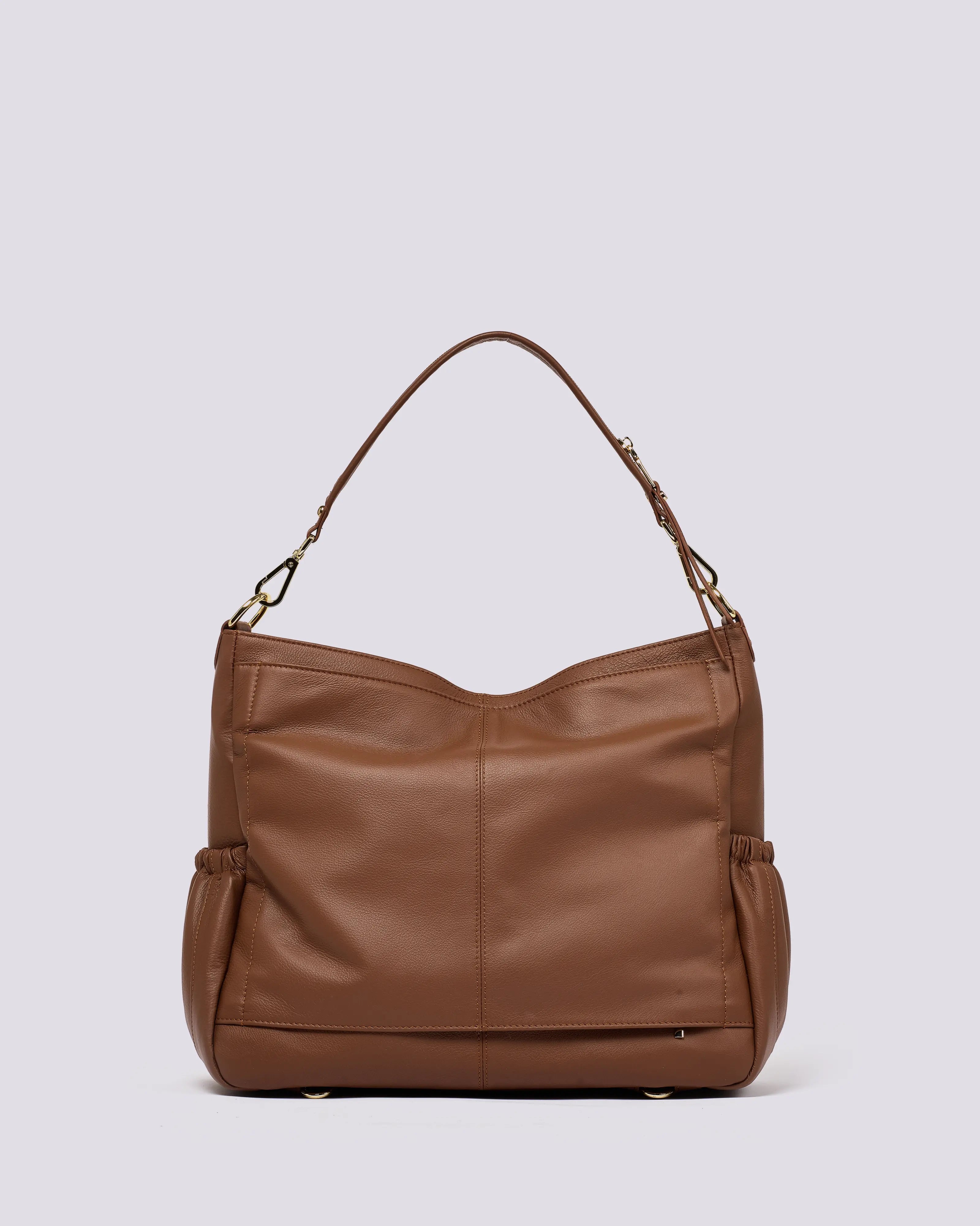 #color_Demi Nutshell, Tan Leather handbag, Backpack, Travel bag, Lennox Demi Leather Crossover bag
