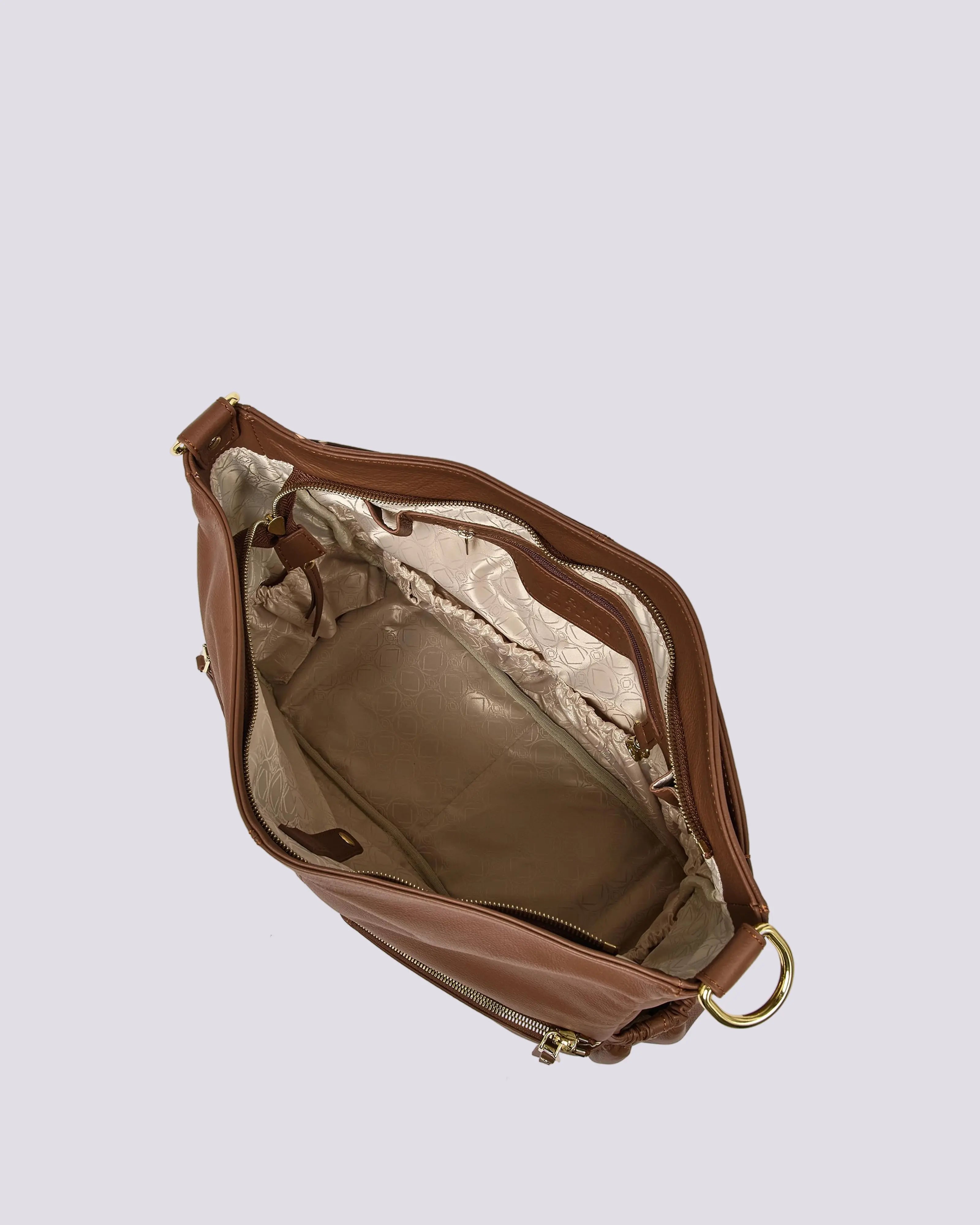 #color_Demi Nutshell, Tan Leather handbag, Backpack, Travel bag, Lennox Demi Leather Crossover bag