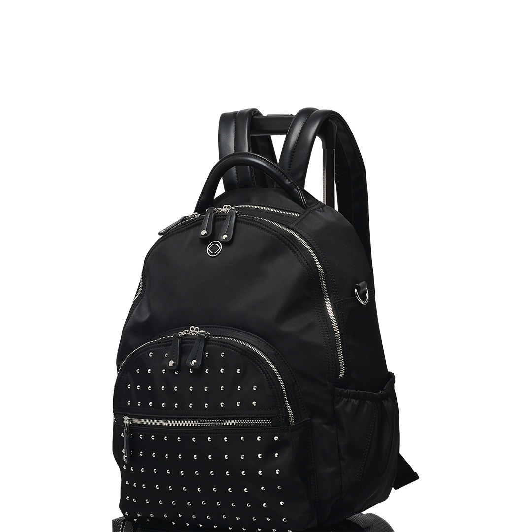 Black sales studded backpack