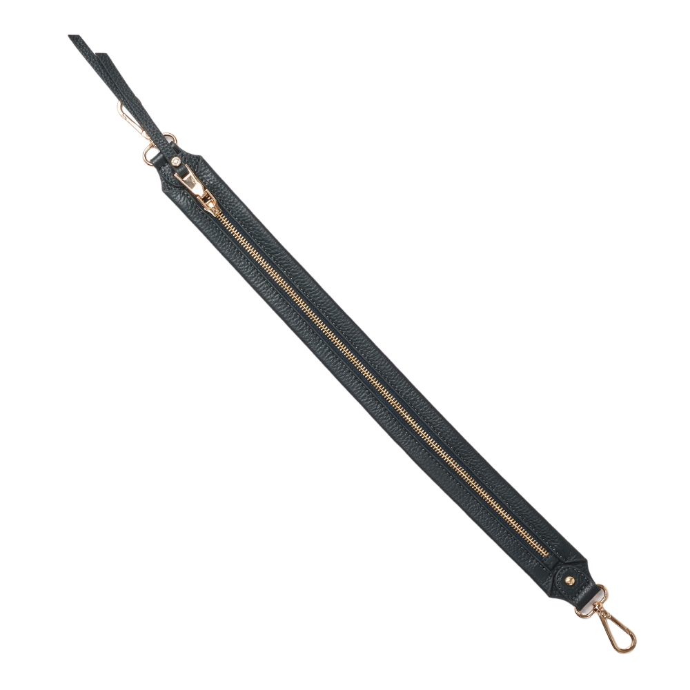 forest green plain gretchen strap with zip detail