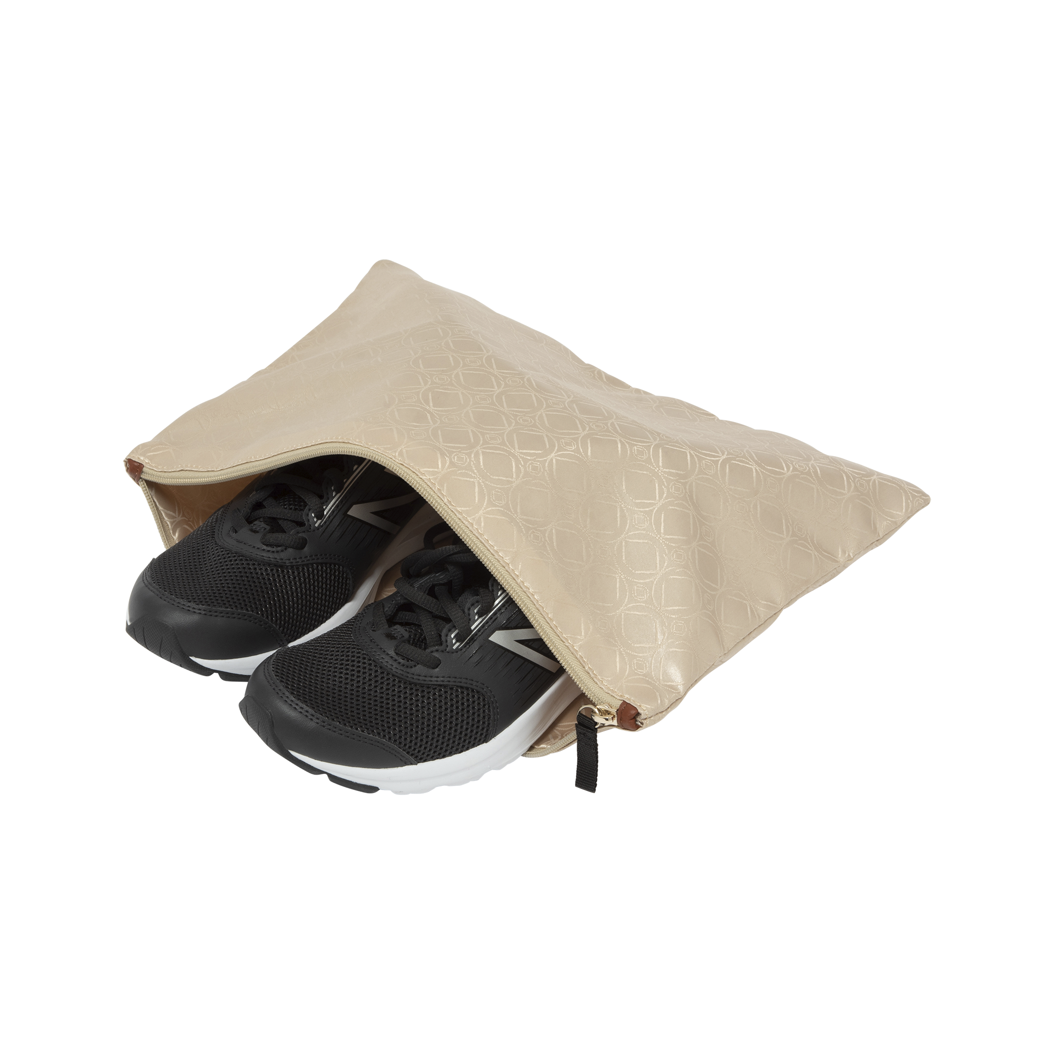 wipe clean zip top multi purpose bag with sneakers inside