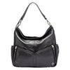 Leather Weekender Bags | Lennox Pebble Black Leather Handbag - Low Stock Alert