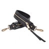 plain black pebble gretchen strap with zip detail