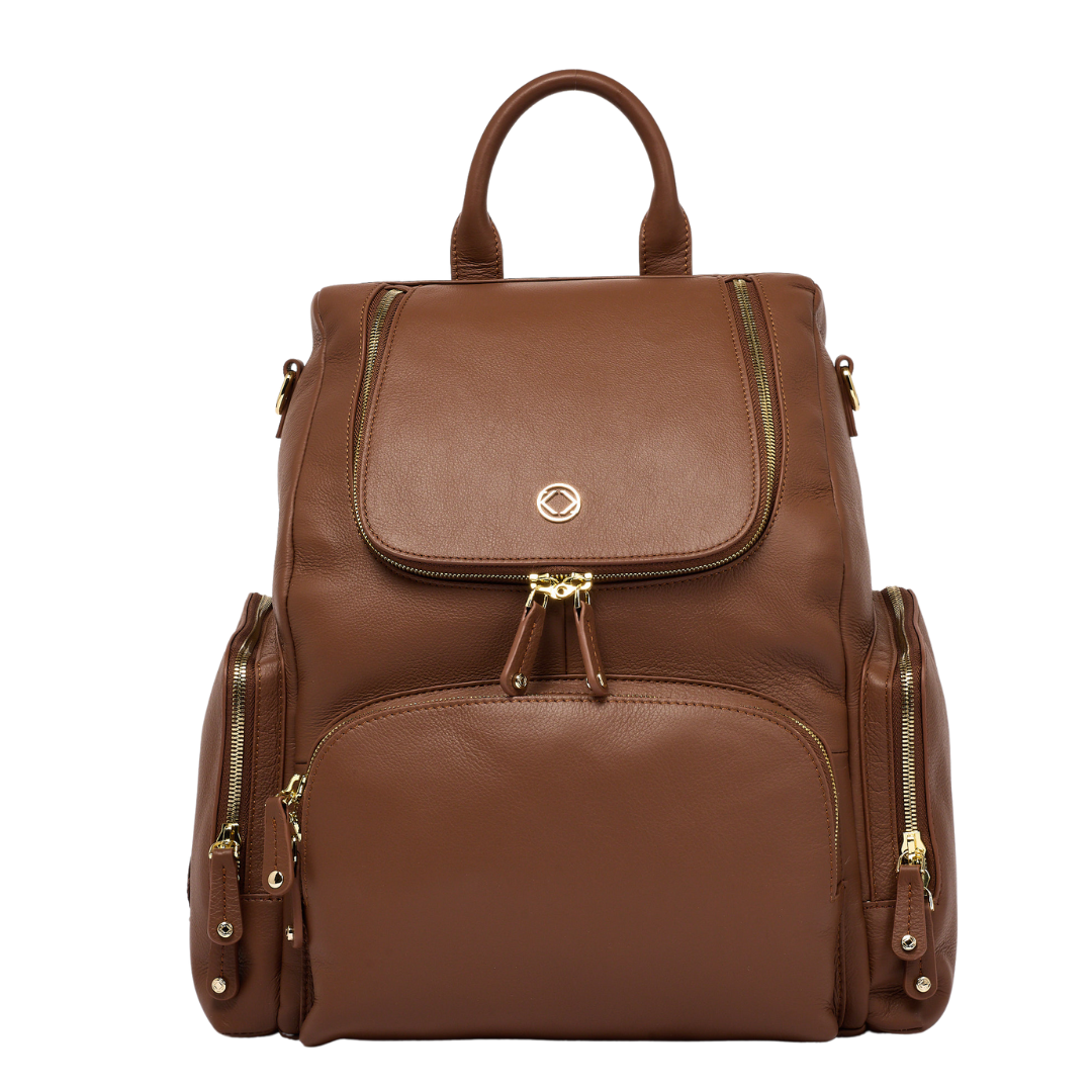 Leather Weekender Bags | Amber Nutshell Leather with Gold Hardware - Pre-order End Feb Delivery