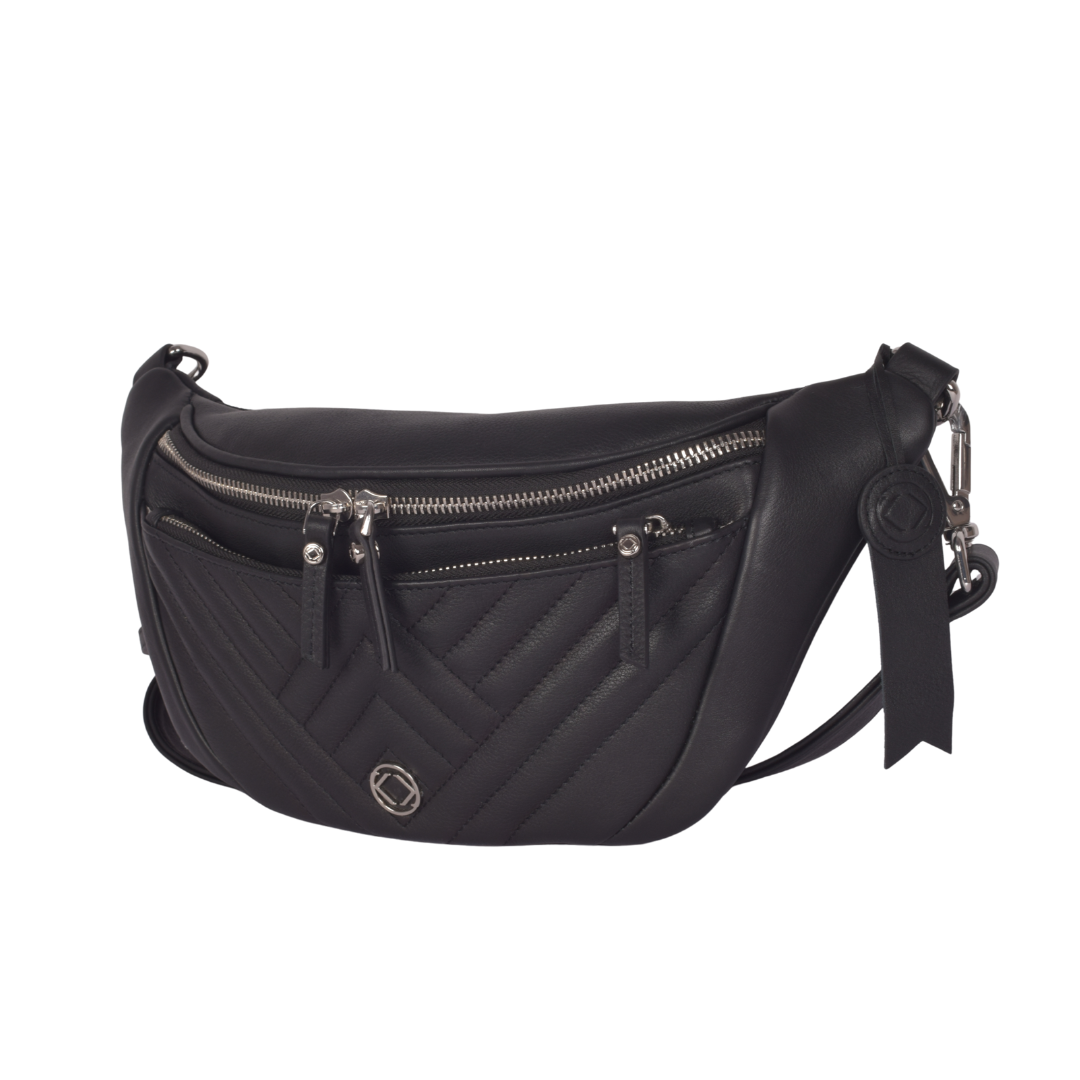 Murphy Black Leather Bum Bag - - Drop 2 Dec Delivery