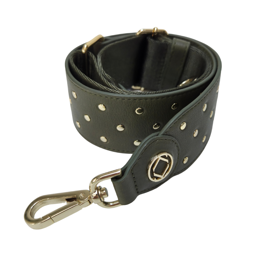 Stevie Studded Olive + Gold