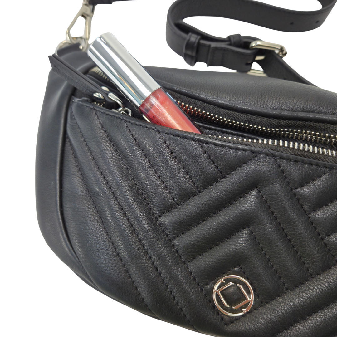 Murphy Black Leather Bum Bag