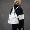 designer white leather backpack