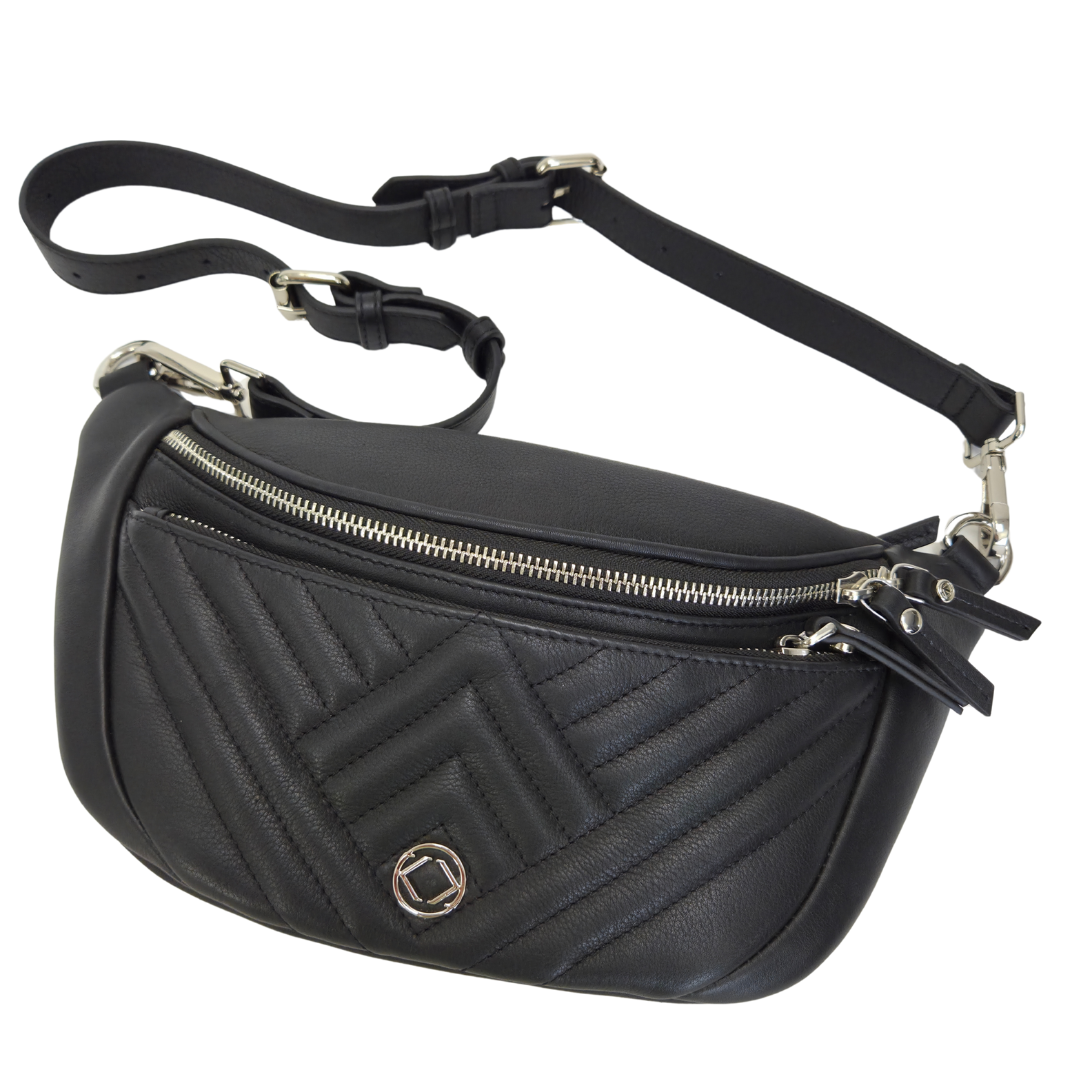 Murphy Black Leather Bum Bag