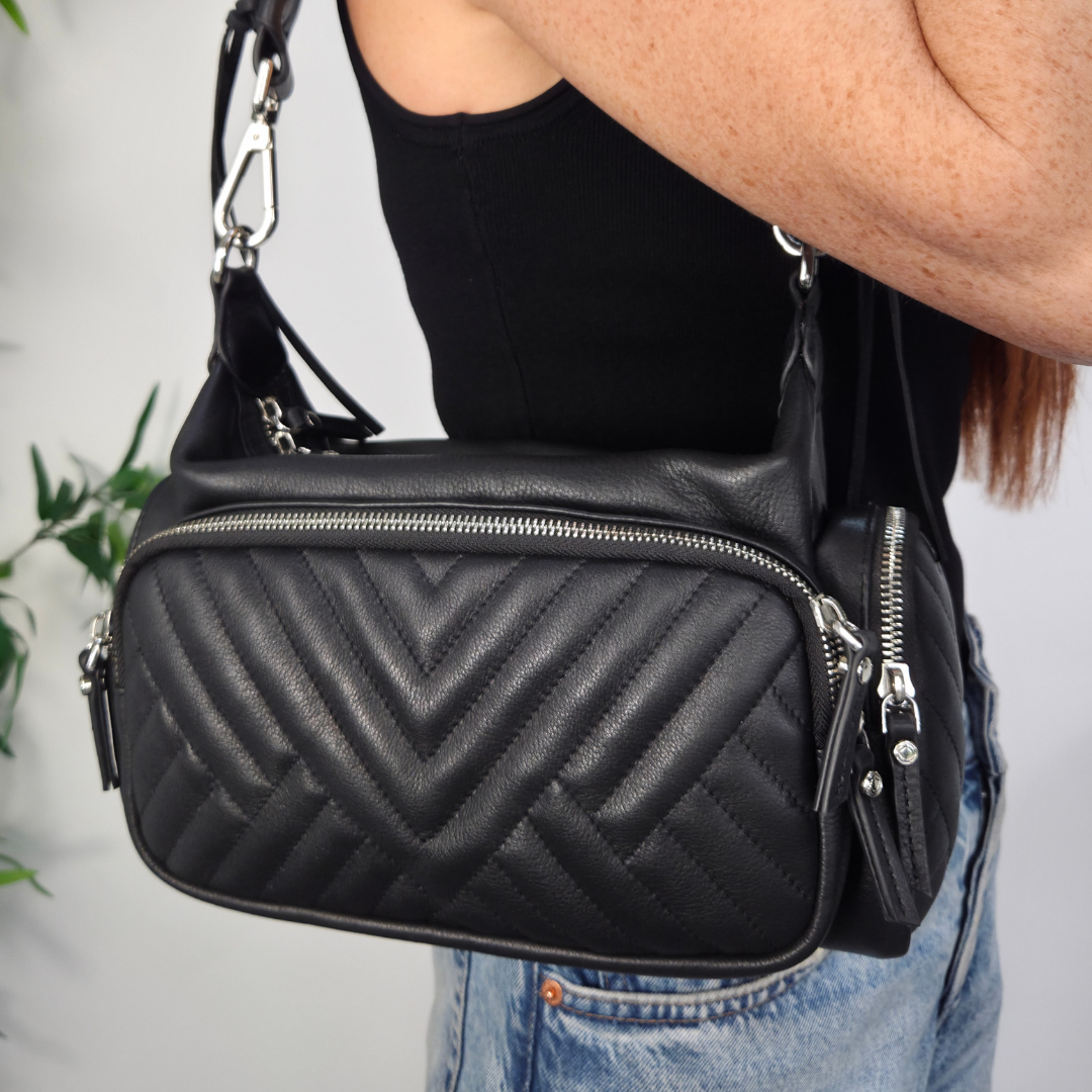 Greta Quilted Leather Hobo Bag