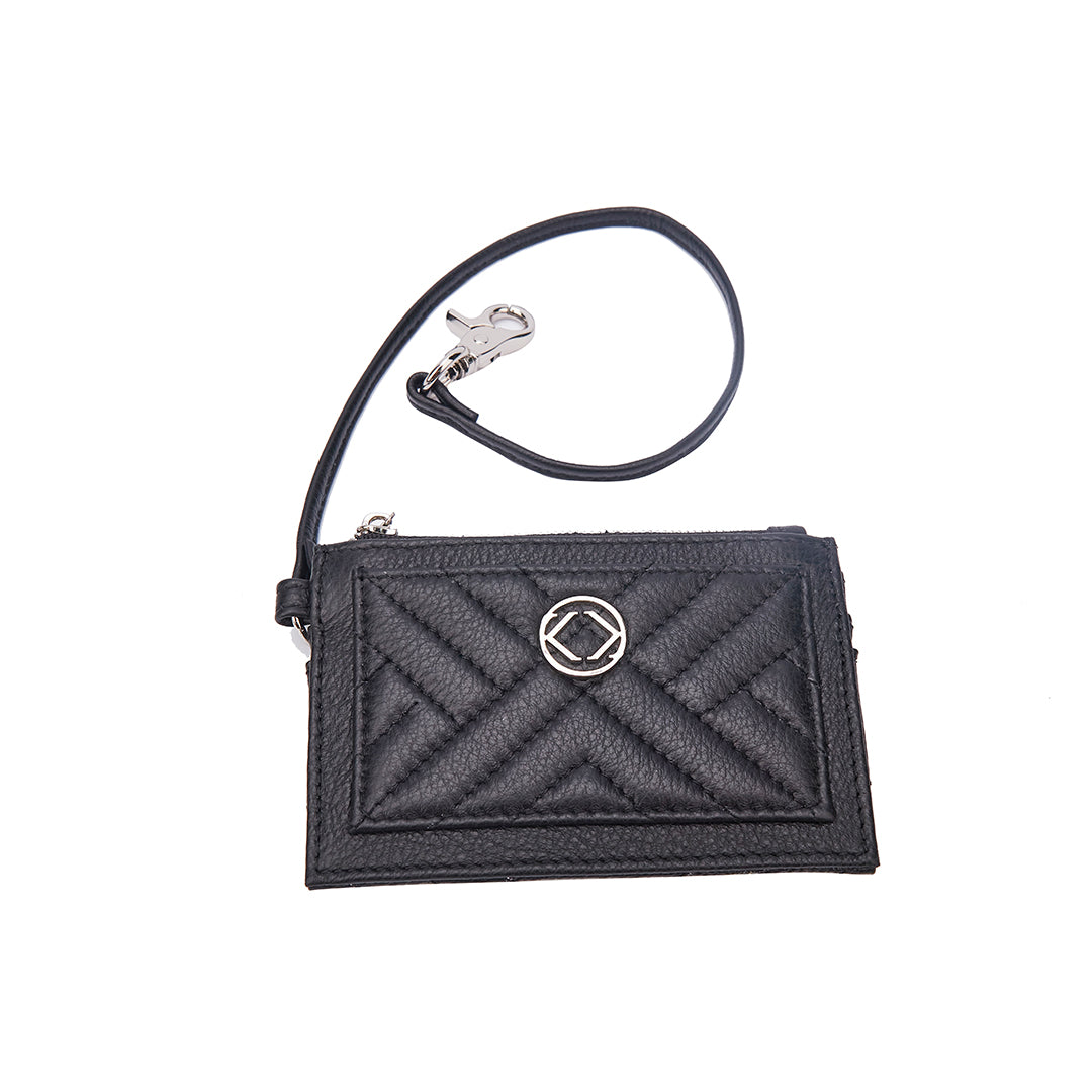 Poppy Quilted Small Black Leather Purse With Silver Limited Edition KeriKit England