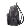 womens black leather backpack for work, travel and modern parenting 