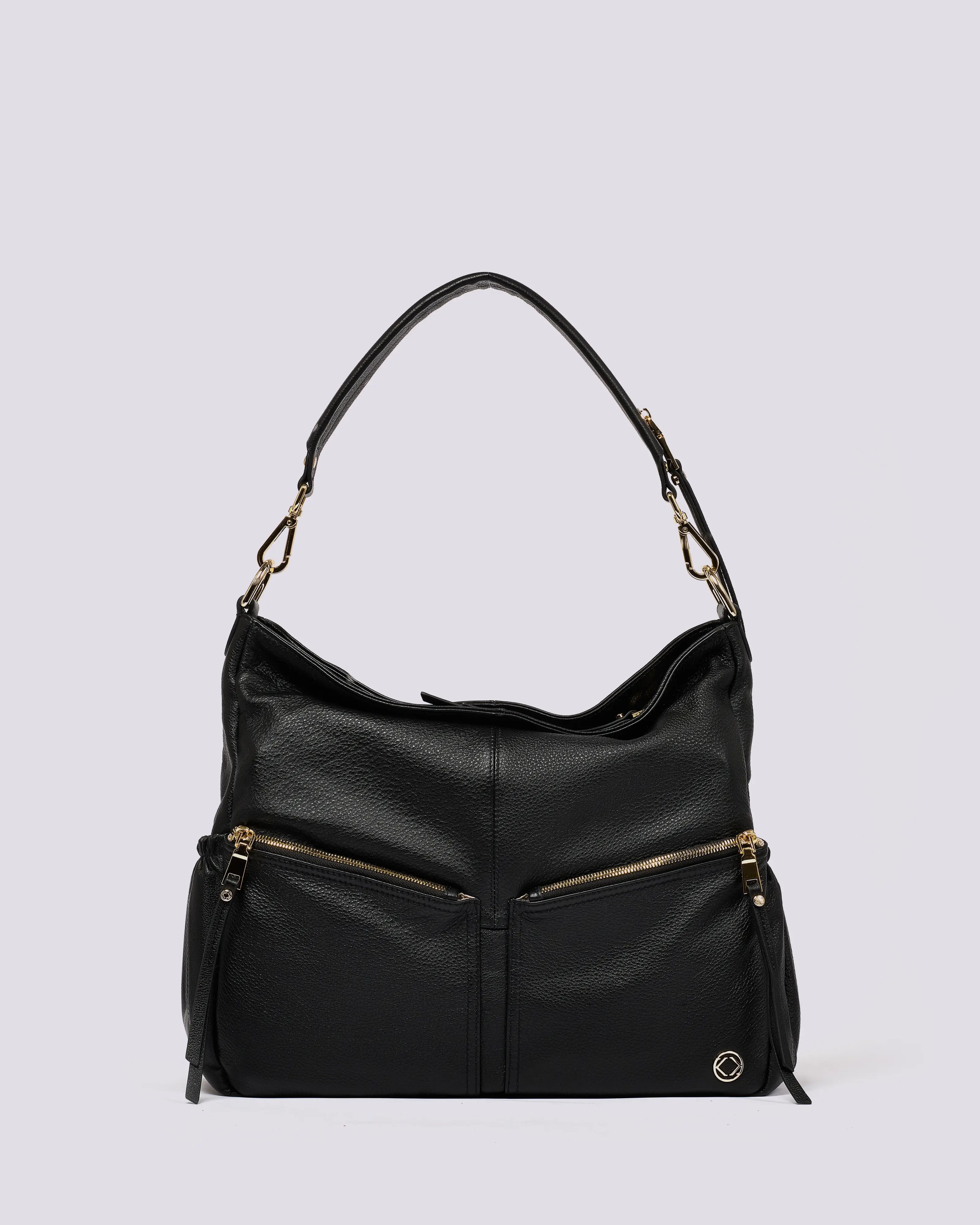 #color_Demi Black, Black Leather Work Bag, Travel Bag, Lennox Black Leather Crossover Bag