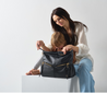 black leather work bag, Lennox Demi Black Leather Handbag