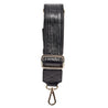 black croc wide leather cross body strap with light gold hardware