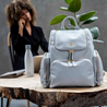 ready for work with the Amber apple grey leather ladies laptop backpack
