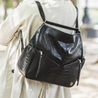 Lennox High Sheen Embossed Black Leather Handbag - FINAL SALE