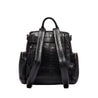Amber Midi Matt Embossed Black Leather Backpack
