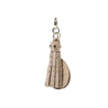 putty studded leather mini key ring tassel with mirror