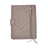 Vicki Warm Grey Quilted Leather Journal Cover A5