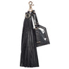black softy leather warrior tassel keyring with clear luggage tag